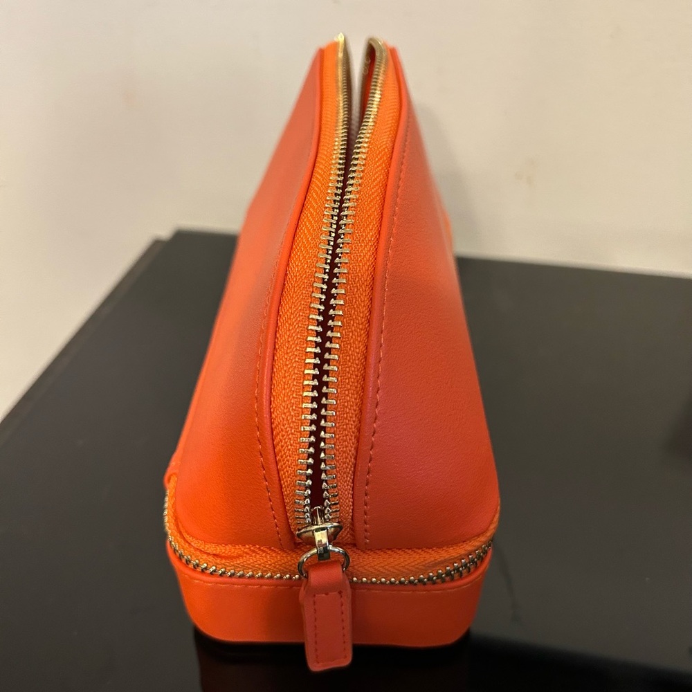 Vibrant Orange Duo Travel Cosmetic Case Jewelry Organizer - Picture 2 of 5